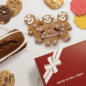Gingerbread man and girl cookie assortment collection. 