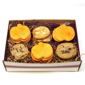 Premium sugar & gourmet cookie gift box containing a selection of sugar cookies and gourmet cookies.