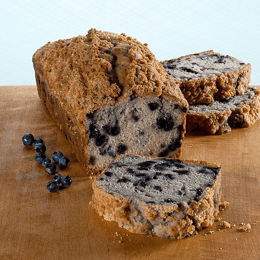 Flavorful blueberry muffin loaf with rich blueberries